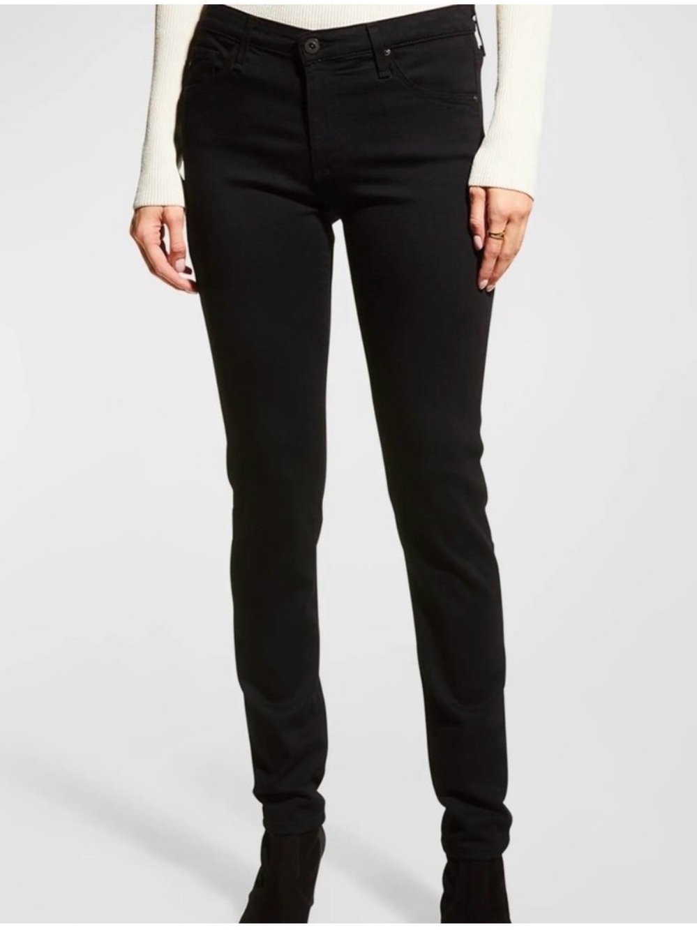 AG Adriano Goldschmied Black The Stilt Cigarette Straight Leg Jeans